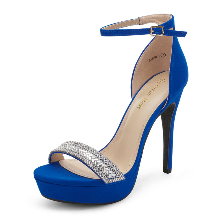 Details about   Slingback Ankle Strap Rhinestone Platform Cut Out High Stiletto Heel Women Shoes 